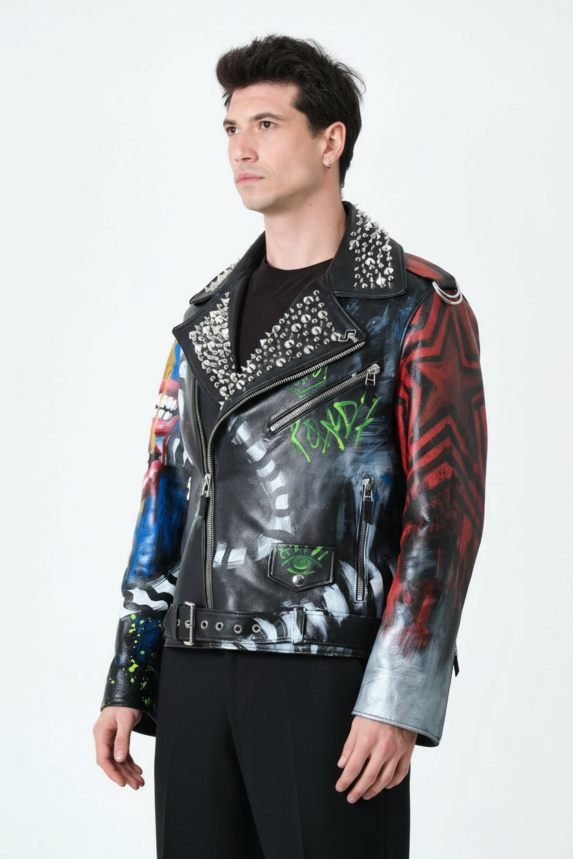 LAND OF PUNK LEATHER BIKER JACKET