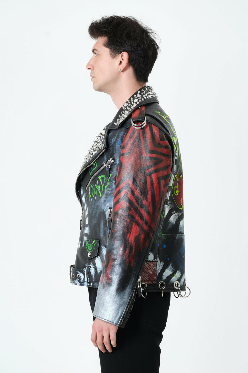 LAND OF PUNK LEATHER BIKER JACKET