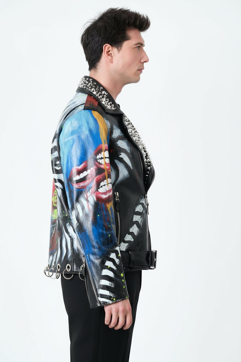 LAND OF PUNK LEATHER BIKER JACKET