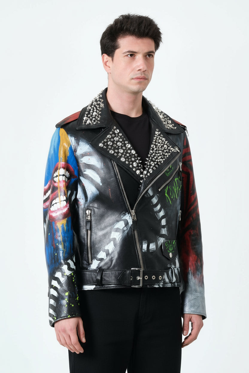 LAND OF PUNK LEATHER BIKER JACKET