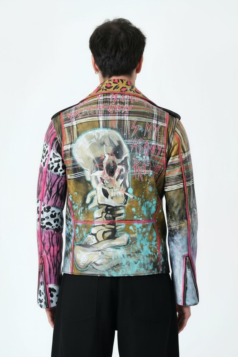 LAND OF PUNK LEATHER BIKER JACKET