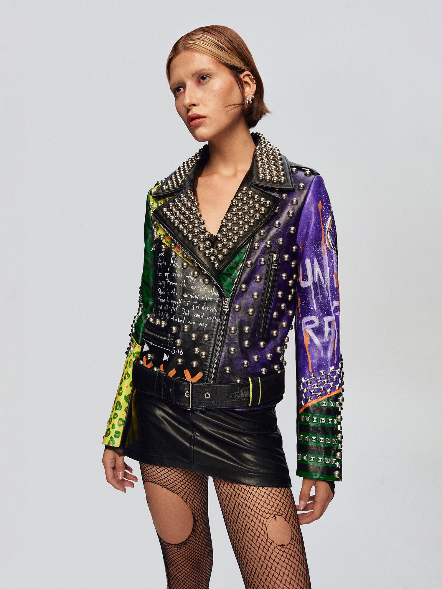 GRAVESTONE LEATHER BIKER JACKET