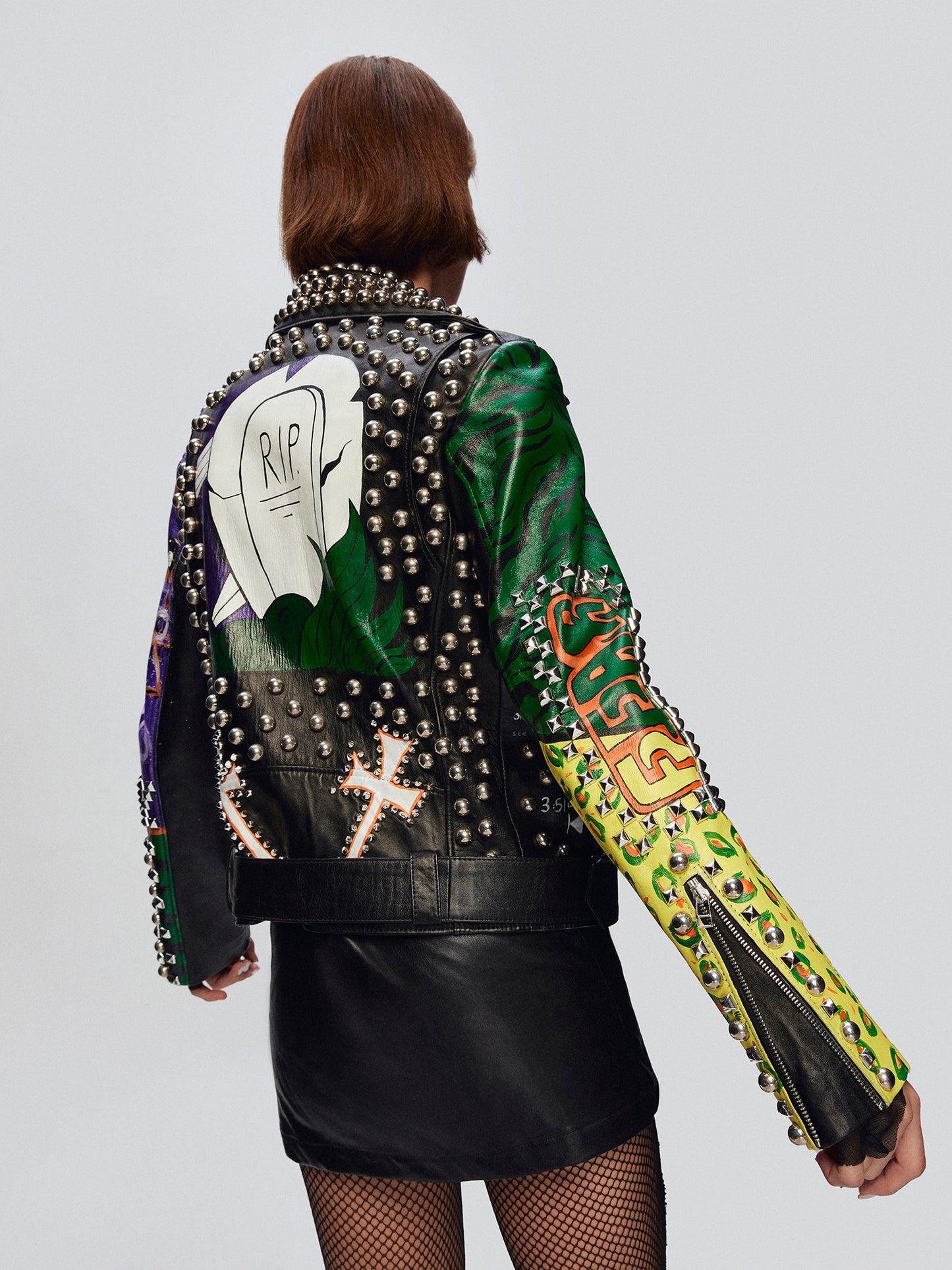 GRAVESTONE LEATHER BIKER JACKET