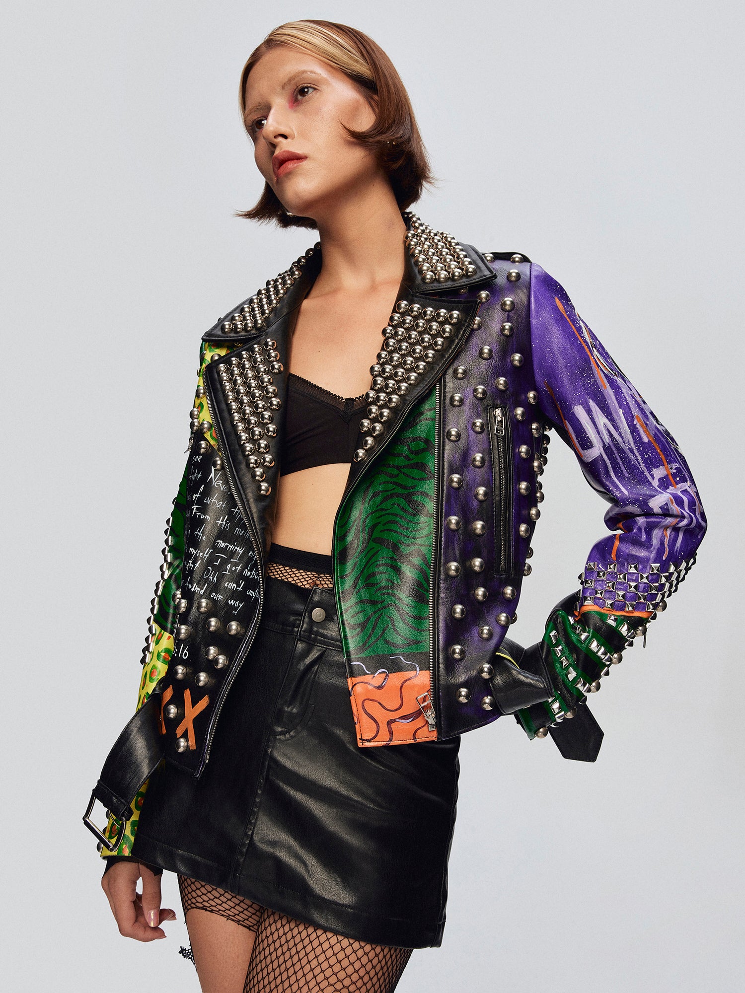 GRAVESTONE LEATHER BIKER JACKET