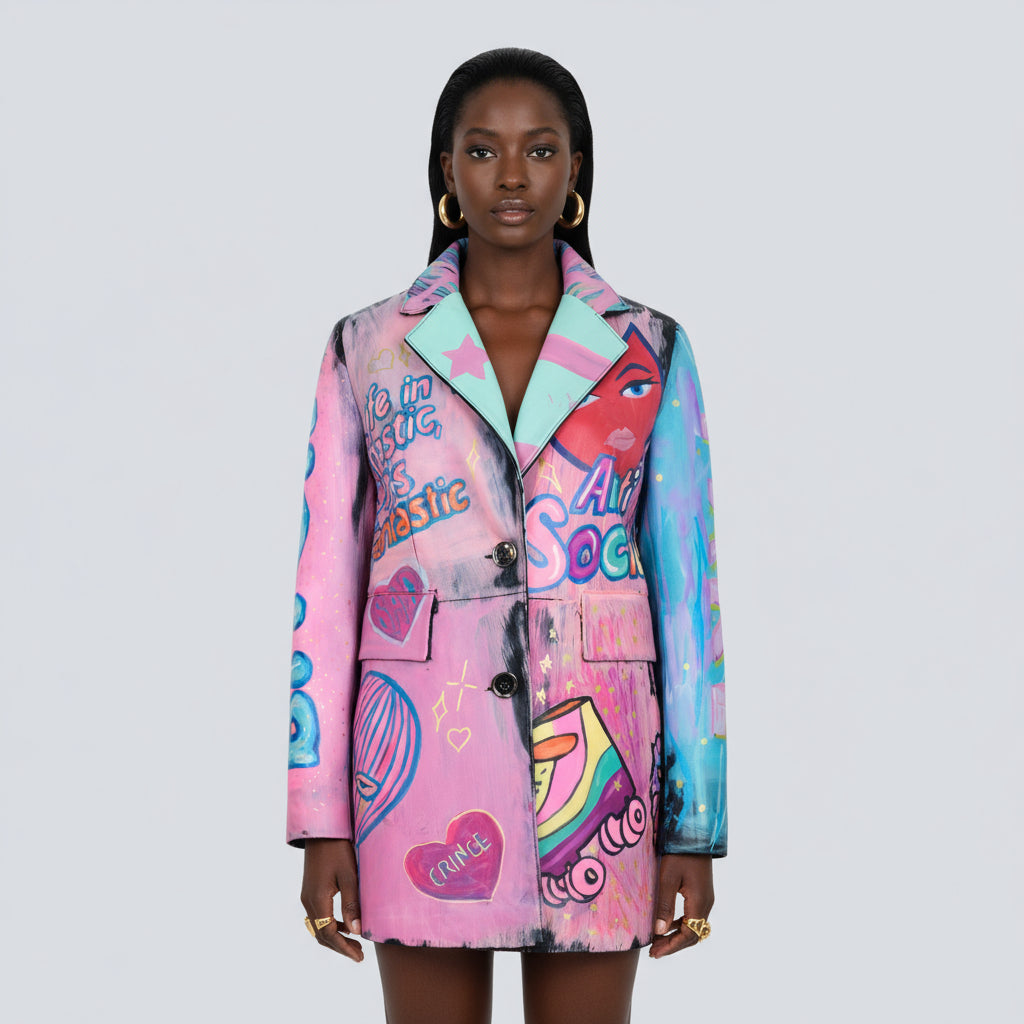 Bad Bitch Leather Blazer Jacket