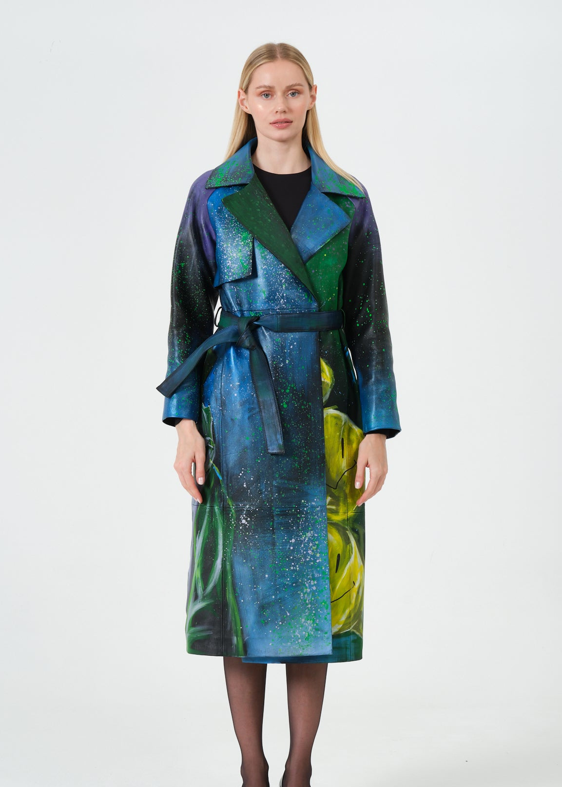 NEO GLOW LEATHER COAT