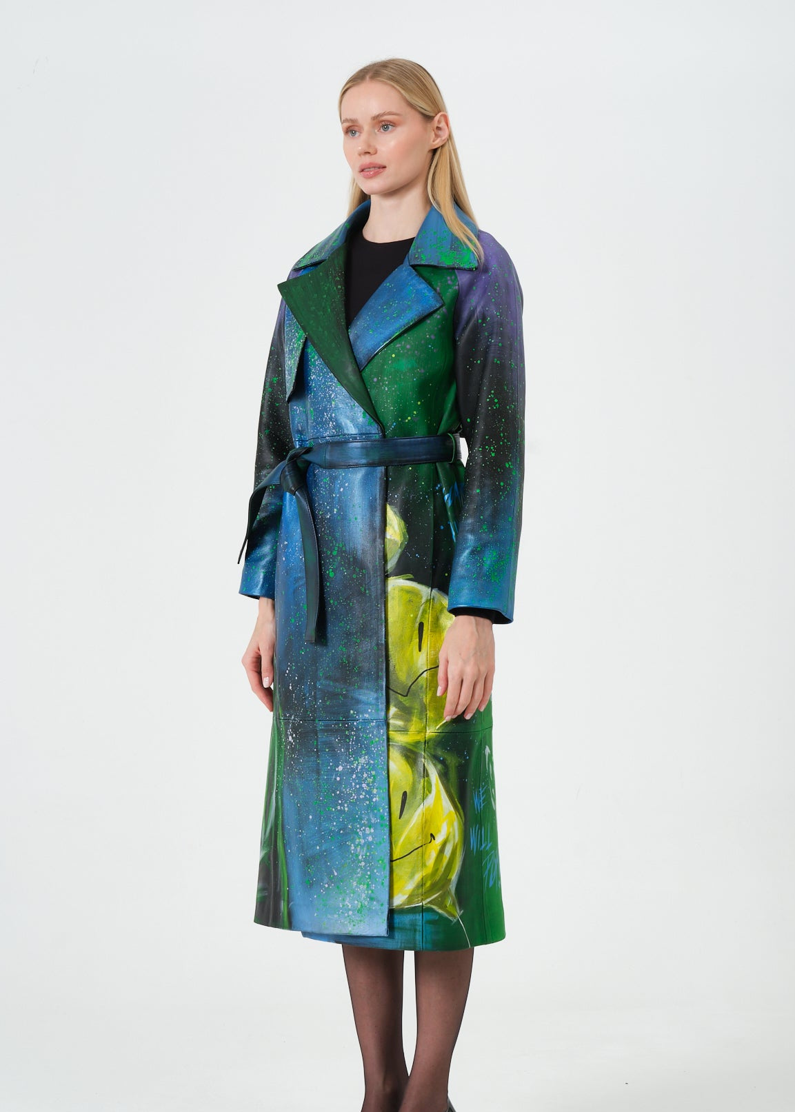 NEO GLOW LEATHER COAT