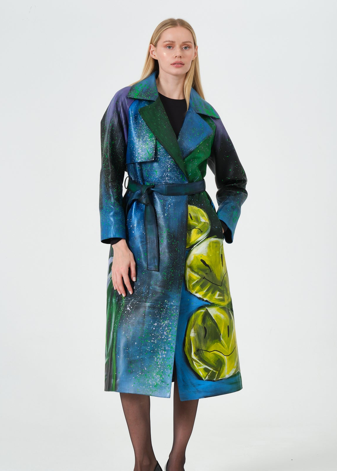 NEO GLOW LEATHER COAT