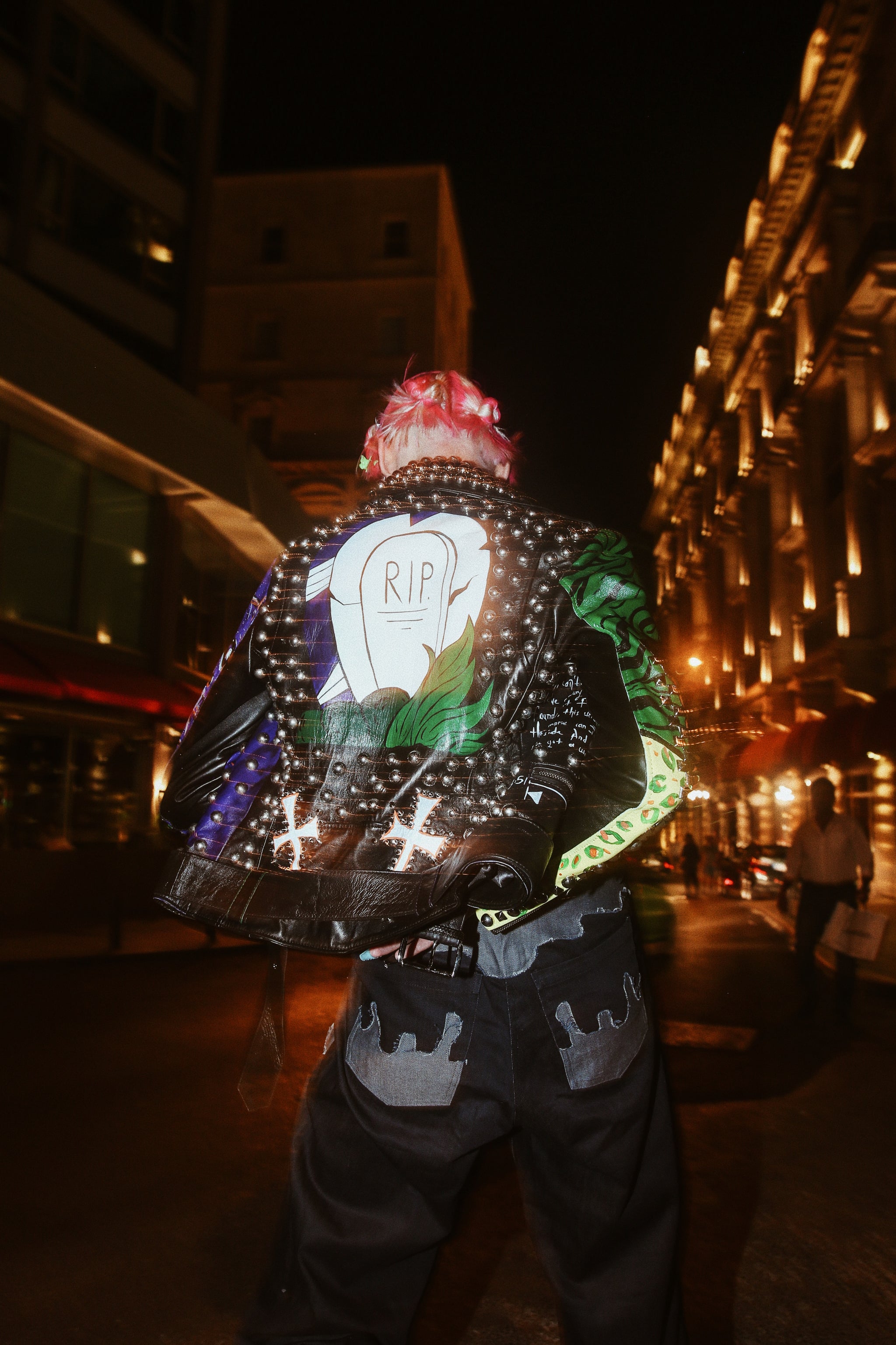 GRAVESTONE LEATHER BIKER JACKET