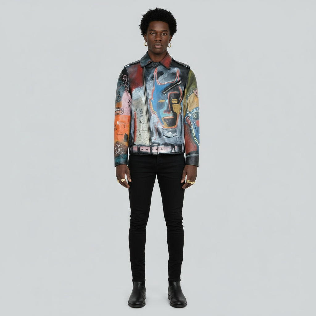 SCRAPE LEATHER BIKER JACKET